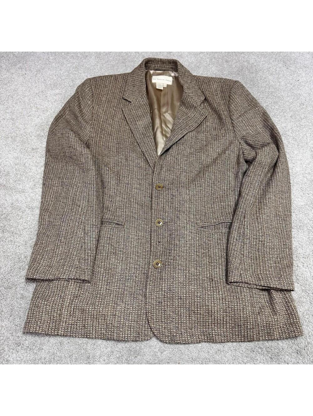 The Territory Ahead Jacket Blazer 100% Silk Brown Long Sleeve Button Up Size 40